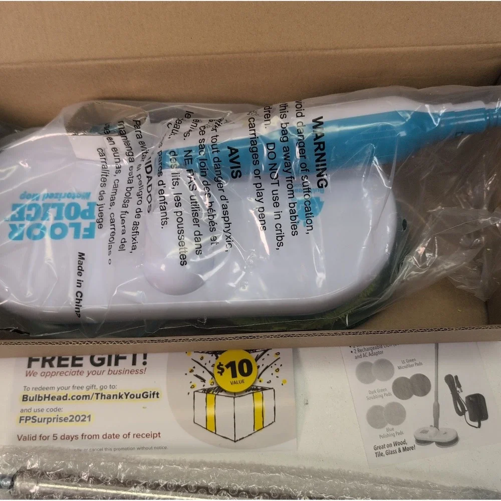 Floor Police Motorized‎ Cordless Spinning Mop Cleaner w/ 6 Pads As Seen On TV